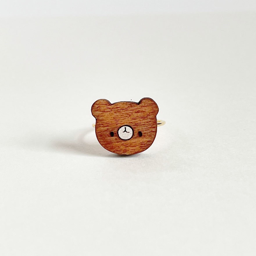 ほっこりくま*木の指輪