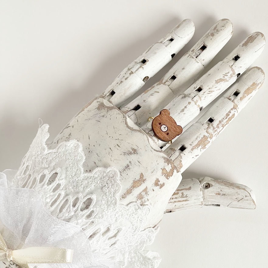 ほっこりくま*木の指輪