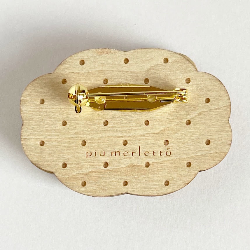 おててつなごう*木のブローチ