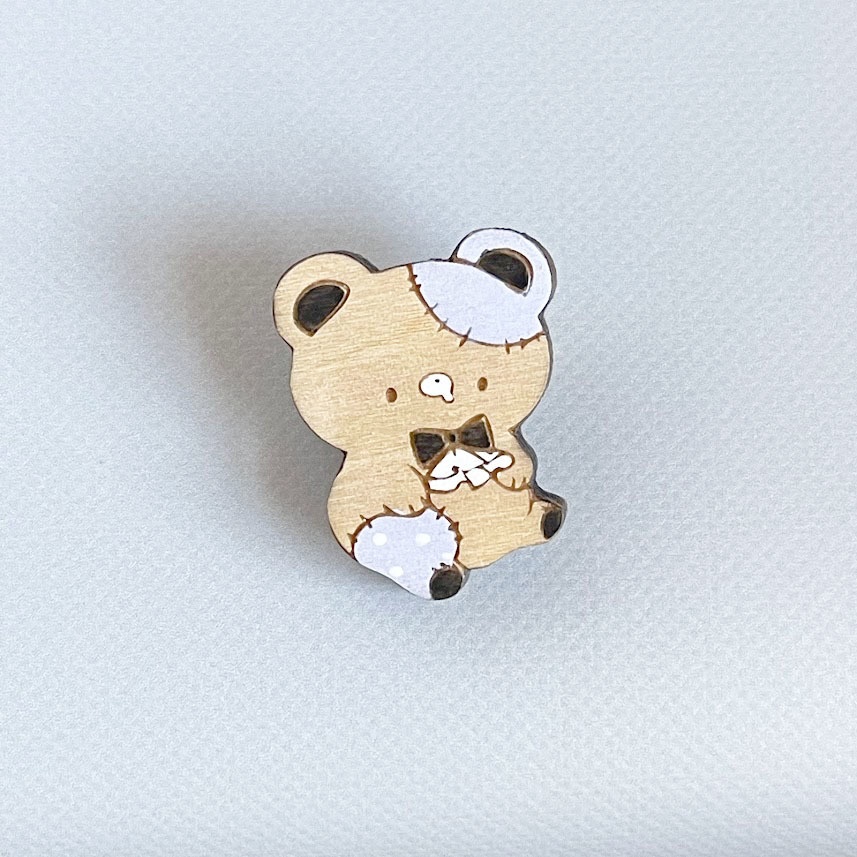 くまくまハロウィンパーティー*木のブローチ