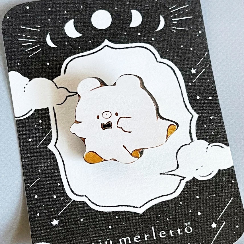 くまくまハロウィンパーティー*木のブローチ