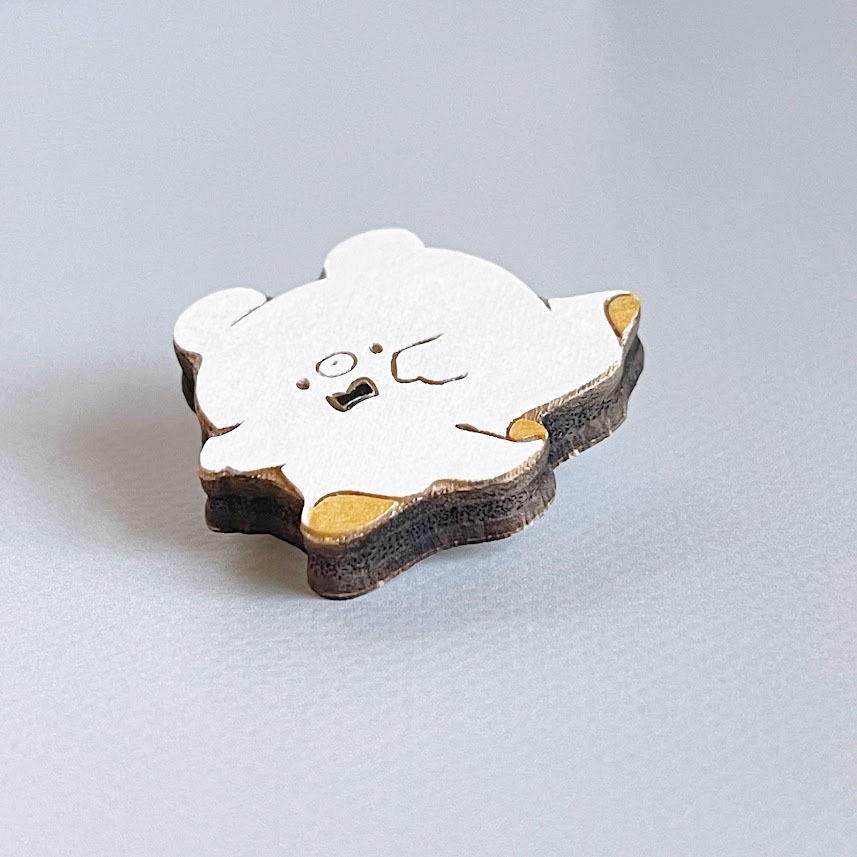 くまくまハロウィンパーティー*木のブローチ