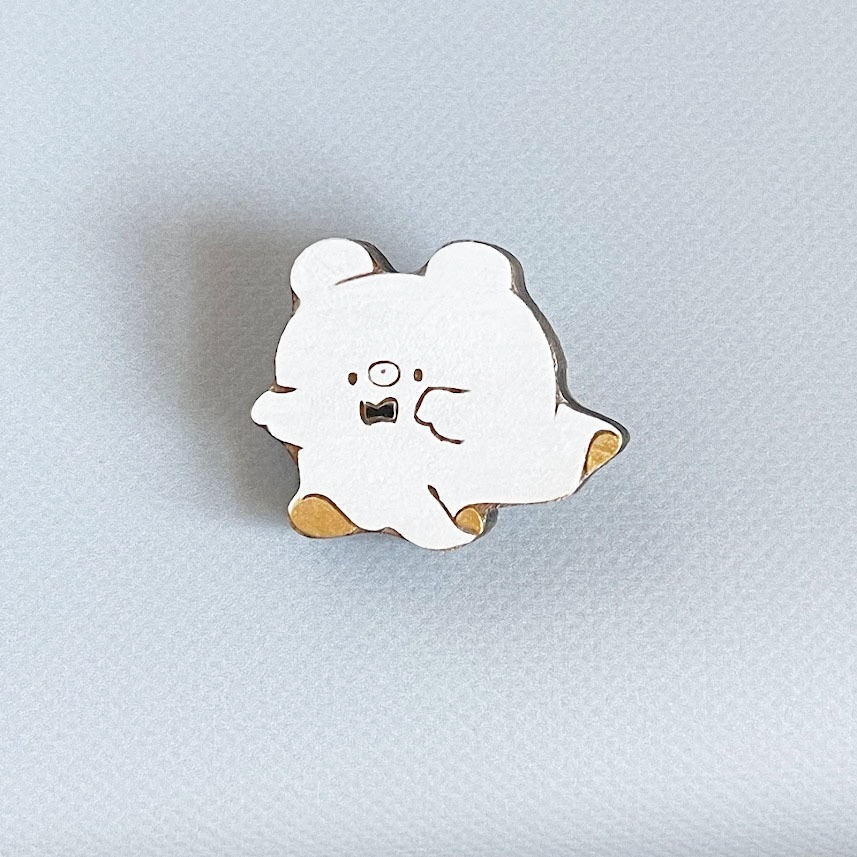 くまくまハロウィンパーティー*木のブローチ