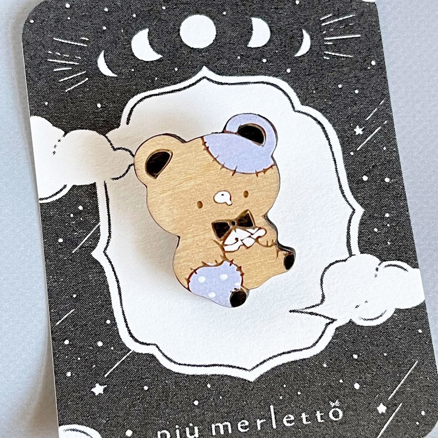 くまくまハロウィンパーティー*木のブローチ