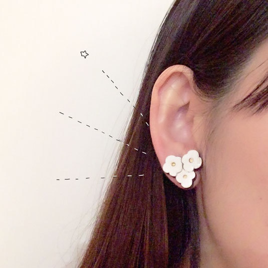 おはなみっつ*木のピアス・イヤリング