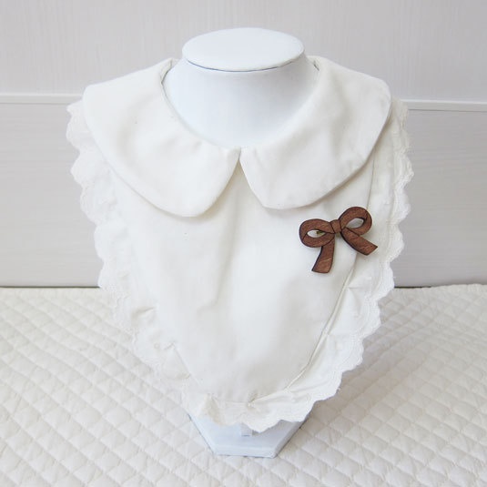 リボン(マホガニー)*木のブローチ