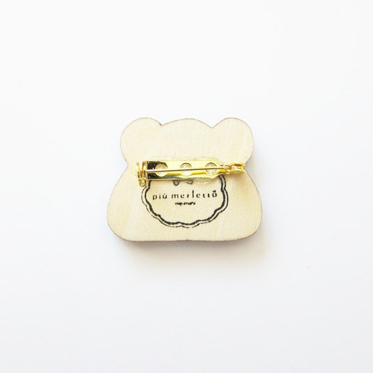 くまおにぎり*木のブローチ