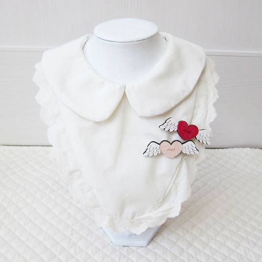 天使のハート*木のブローチ