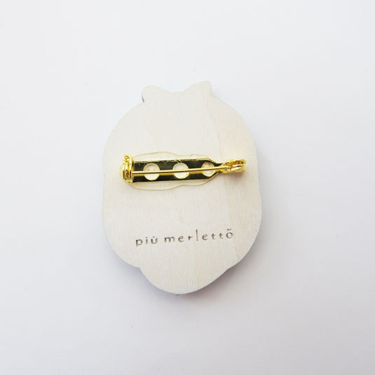 小さな額縁*木のブローチ