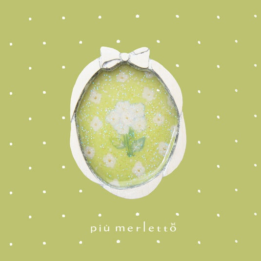 小さな額縁*木のブローチ