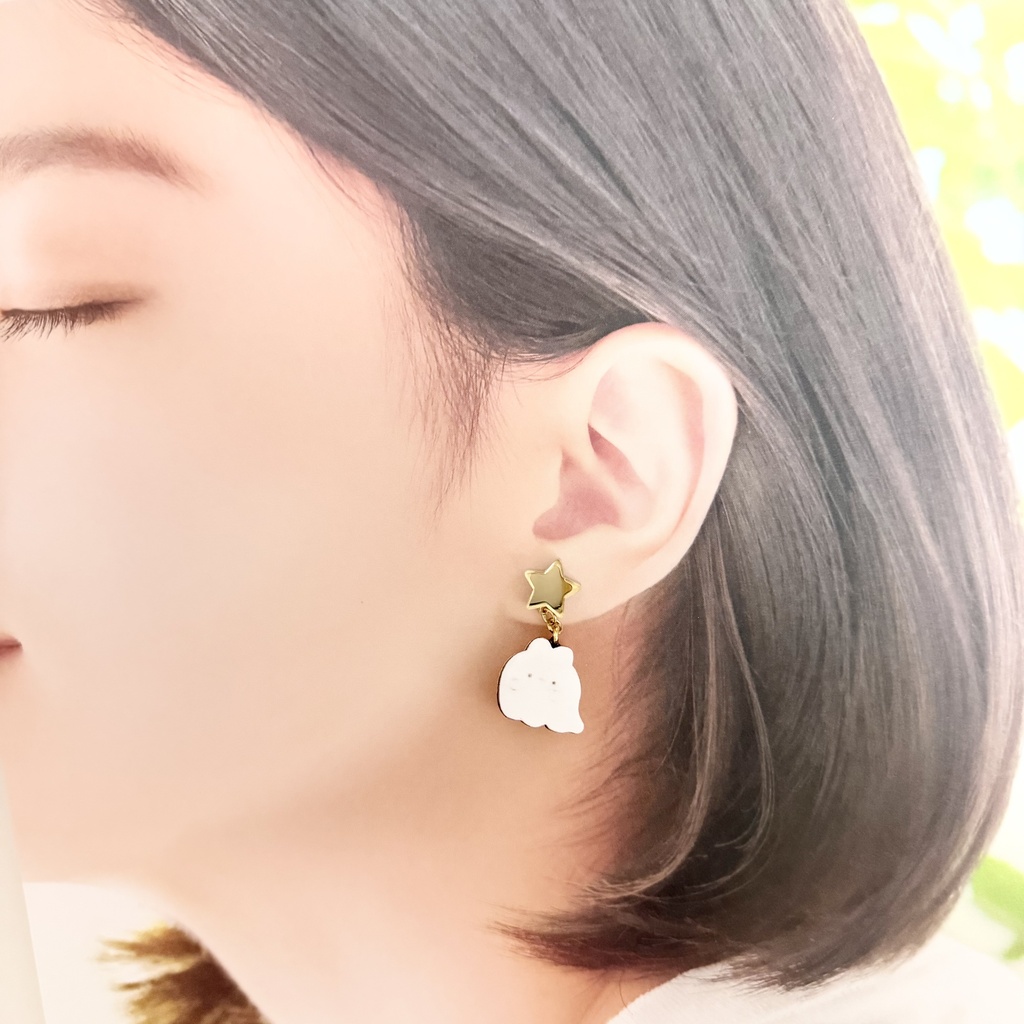 ゆらゆらおばけうさぎ*ピアス・イヤリング