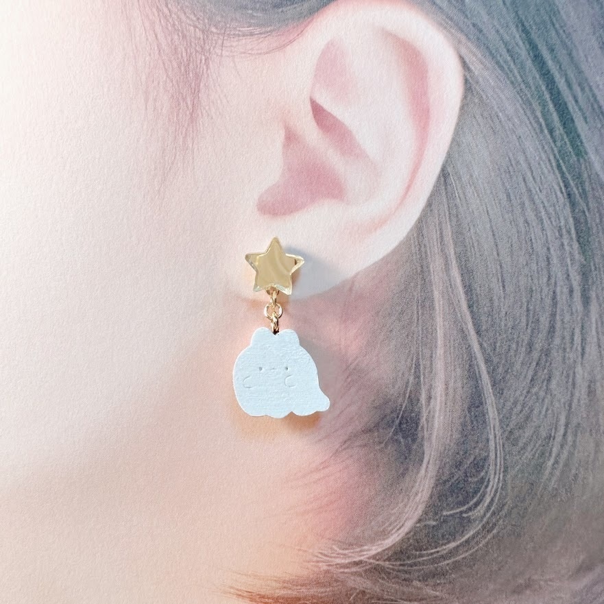 ゆらゆらおばけうさぎ*ピアス・イヤリング