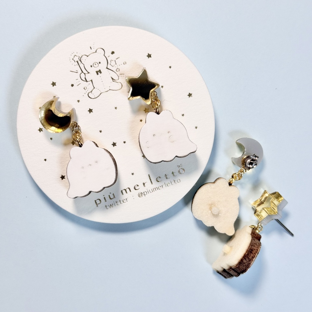 ゆらゆらおばけうさぎ*ピアス・イヤリング
