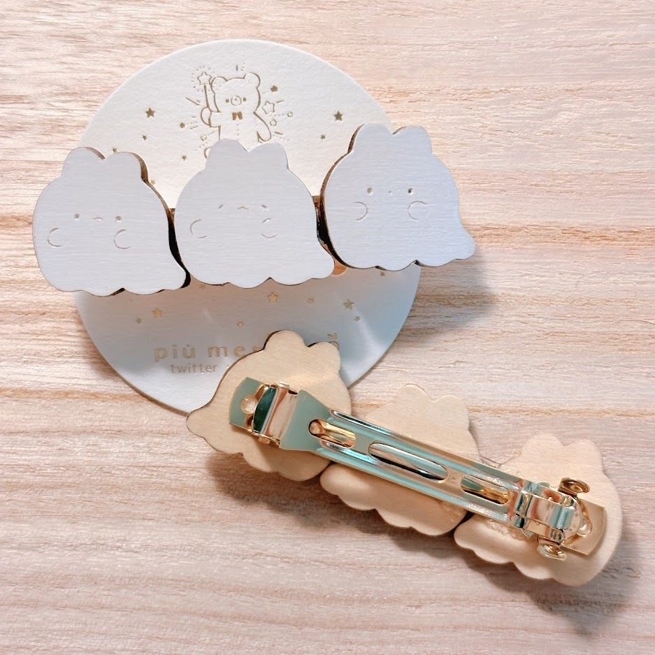 うさぎおばけ*木のバレッタ