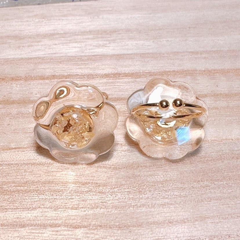 きらきらお花のボタニカルリング(キンモクセイ)