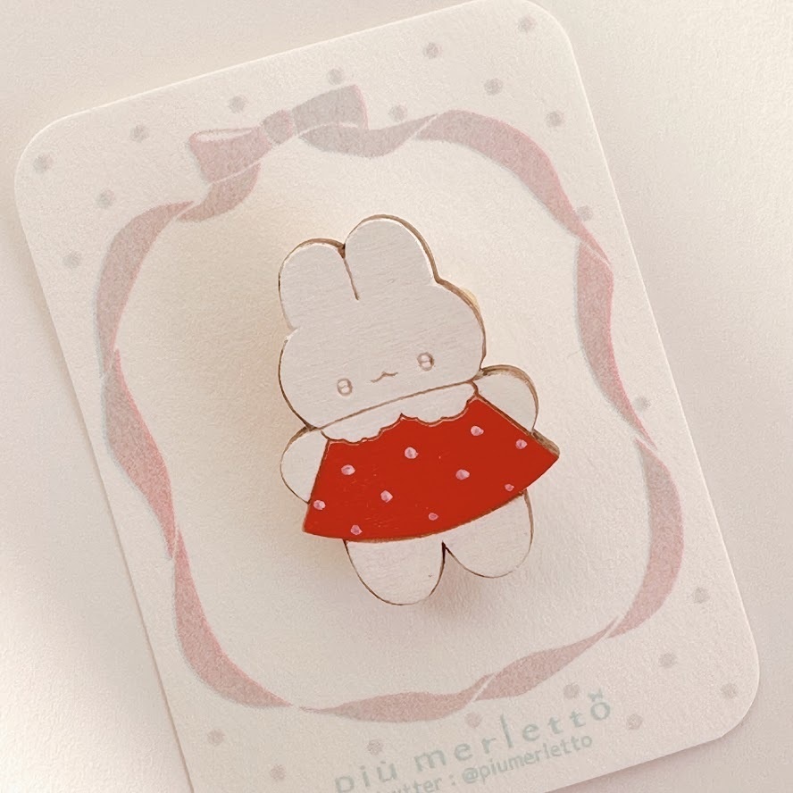 ミニ*ひみつのともだち展*木のブローチ