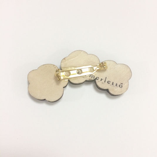 おはなみっつ*木のブローチ