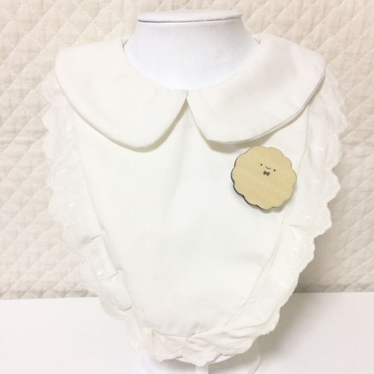 もくもくくん*木のブローチ