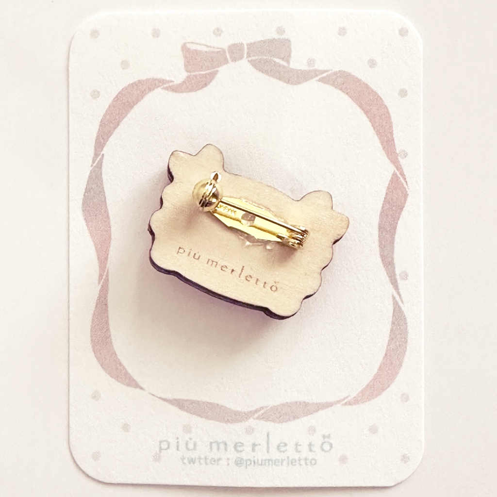 ミニ*カニちゃん(ぴんく)*木のブローチ