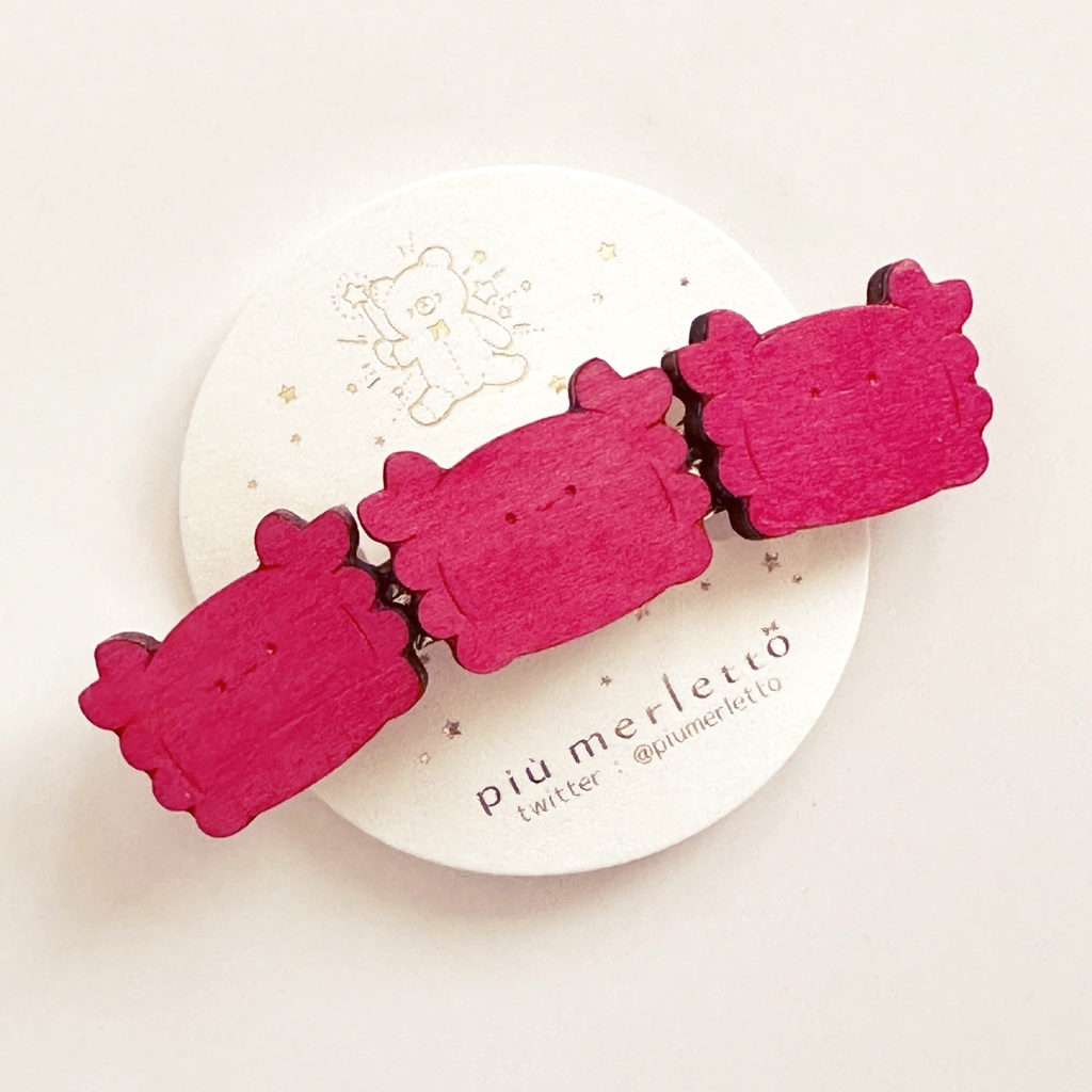 カニちゃん*木のバレッタ