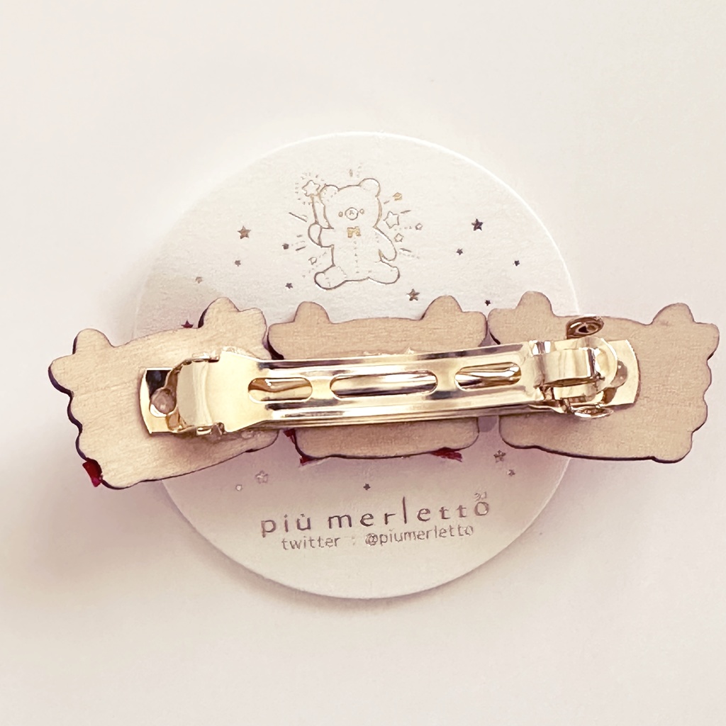 カニちゃん*木のバレッタ