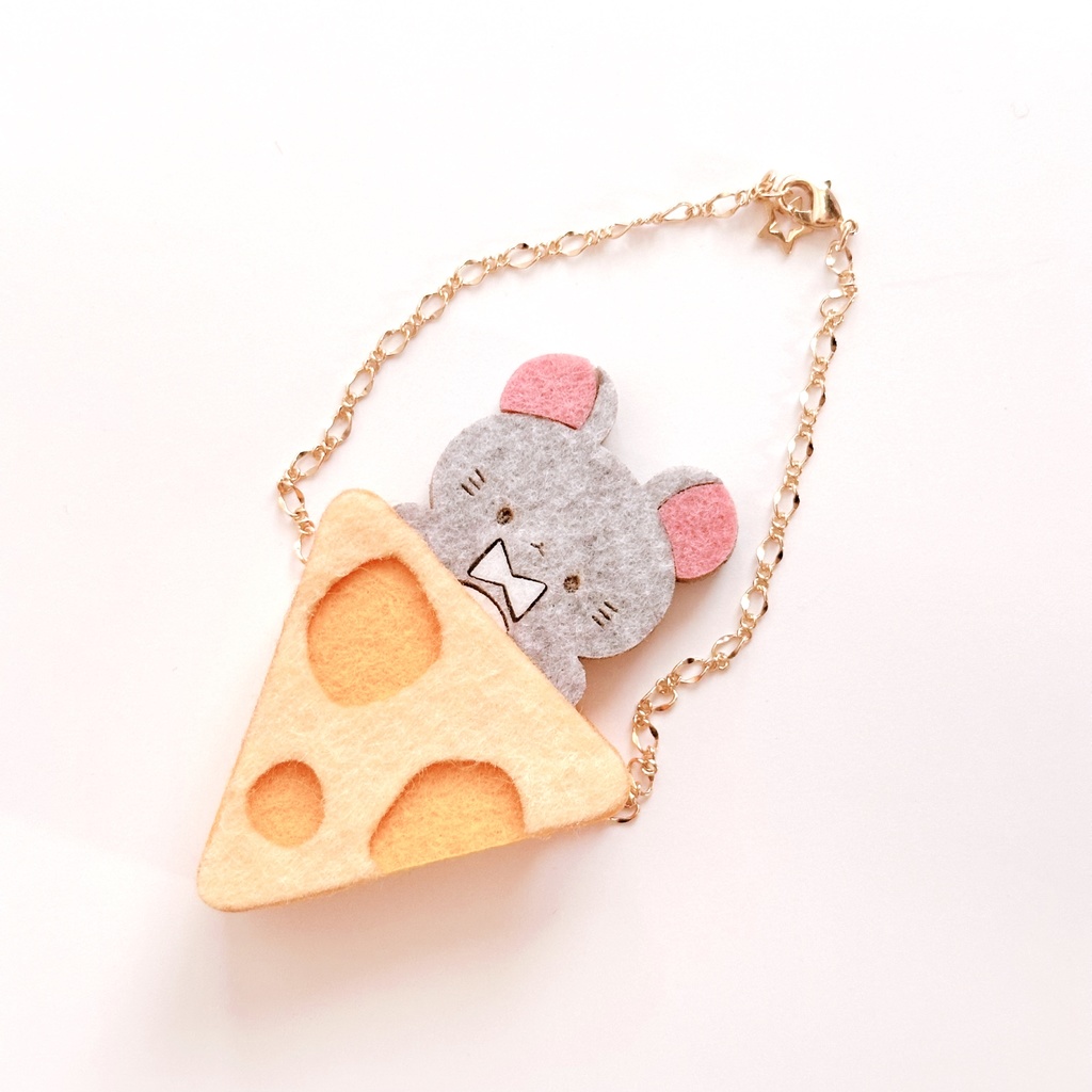 ドール*ねずみさんとチーズポシェット