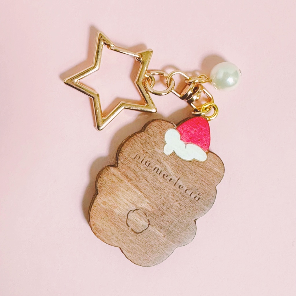 お菓子なくまとうさぎ*木のキーホルダー