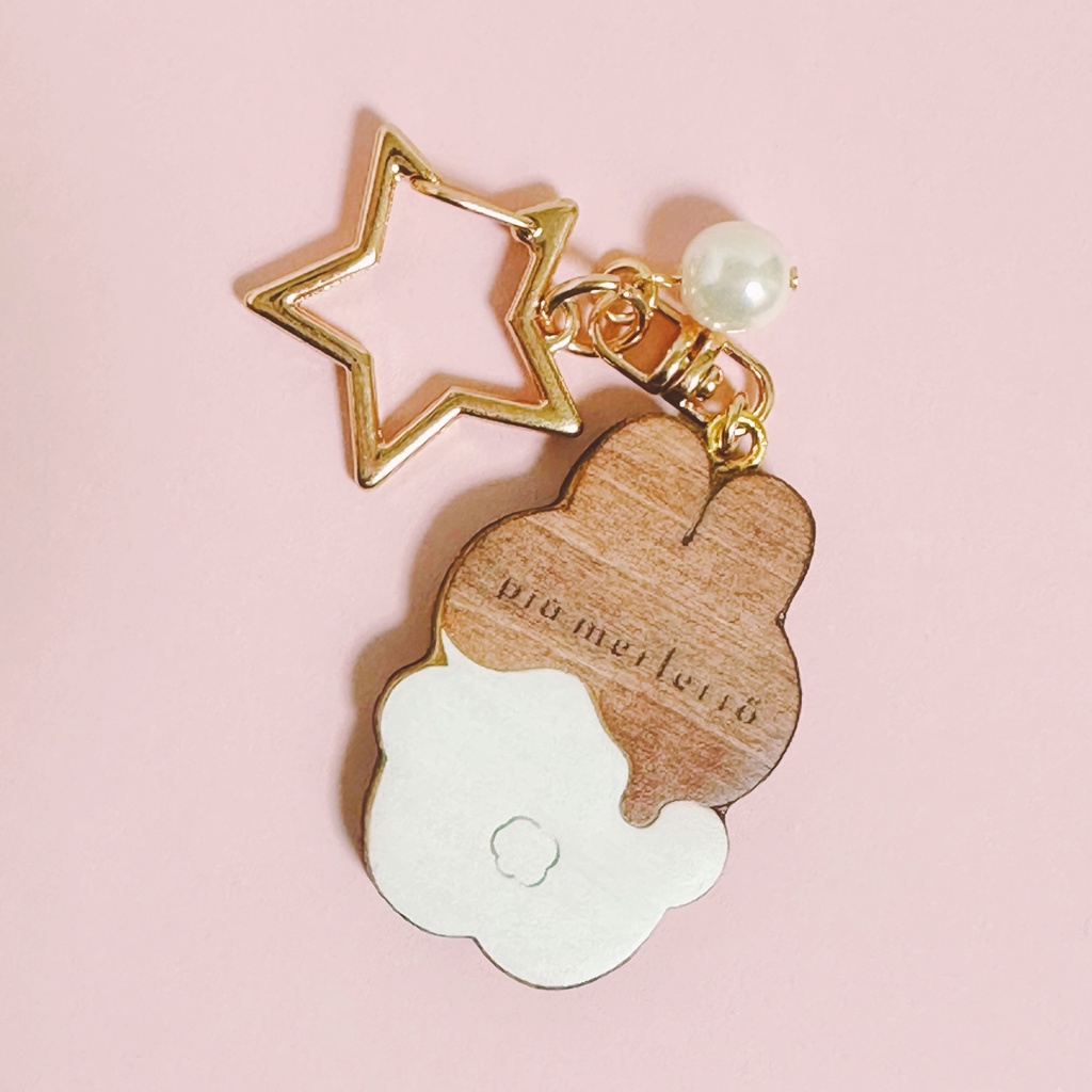 お菓子なくまとうさぎ*木のキーホルダー