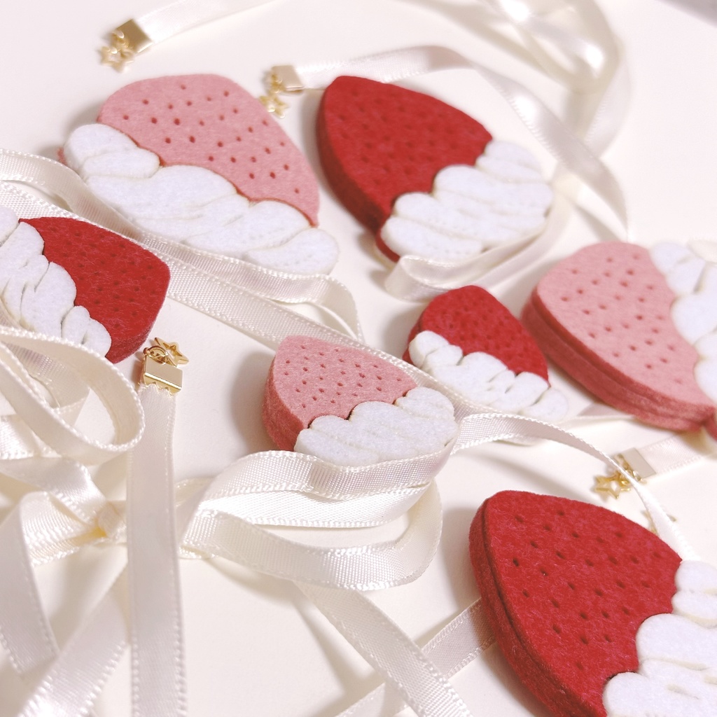 ドール*ショートケーキになれる苺のヘアアクセサリー