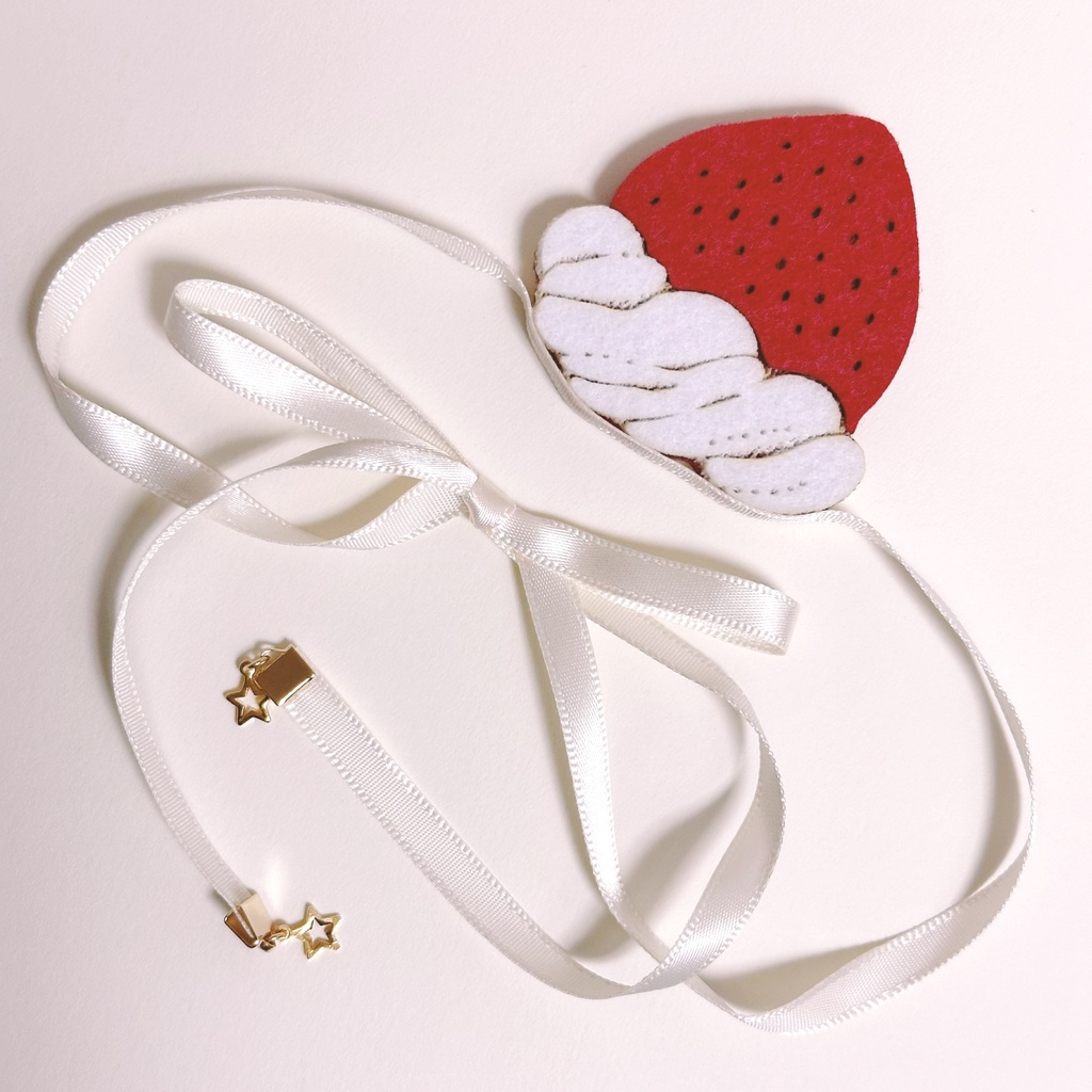 ドール*ショートケーキになれる苺のヘアアクセサリー