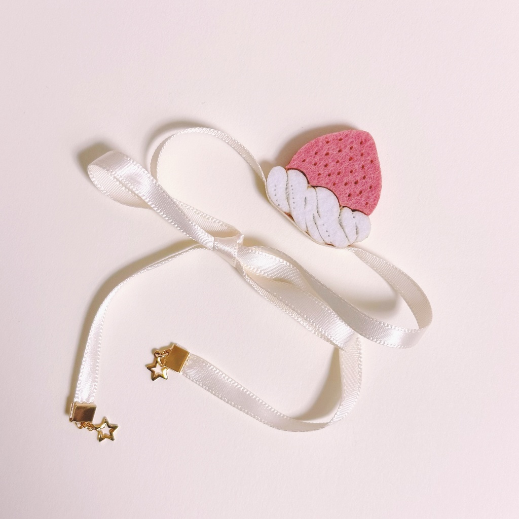 ドール*ショートケーキになれる苺のヘアアクセサリー
