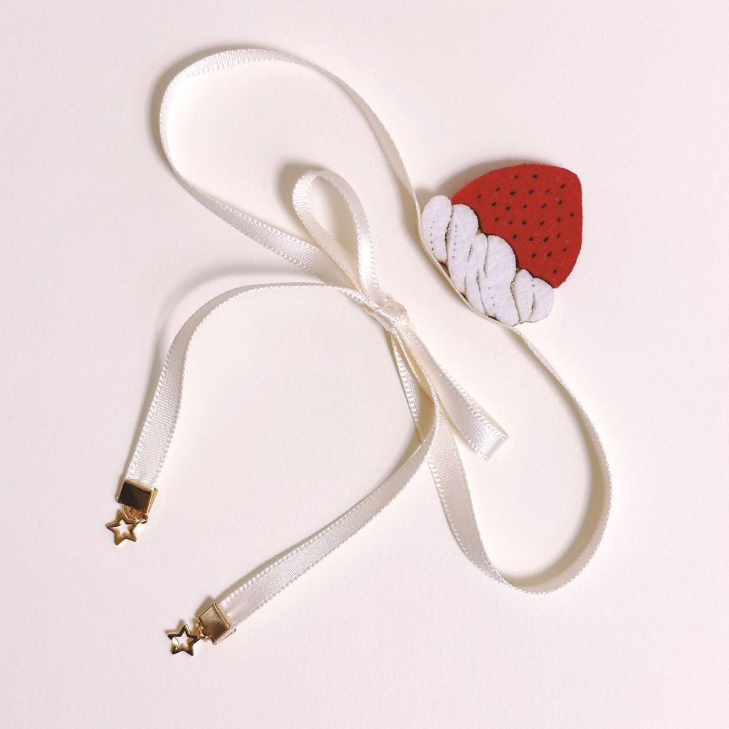 ドール*ショートケーキになれる苺のヘアアクセサリー