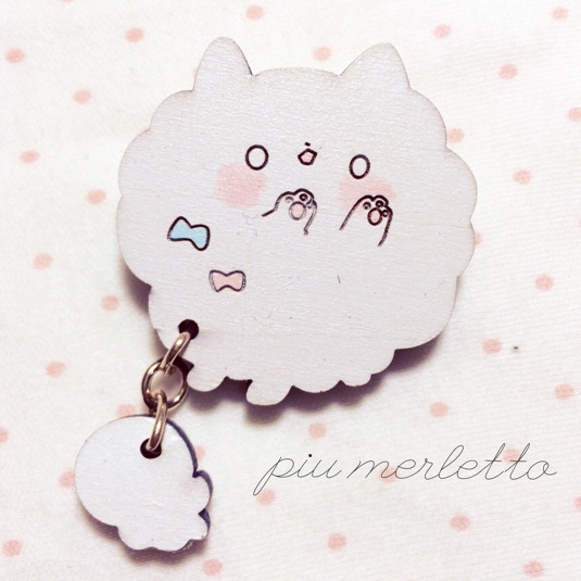しっぽゆらゆらわんこ*木のマグネット