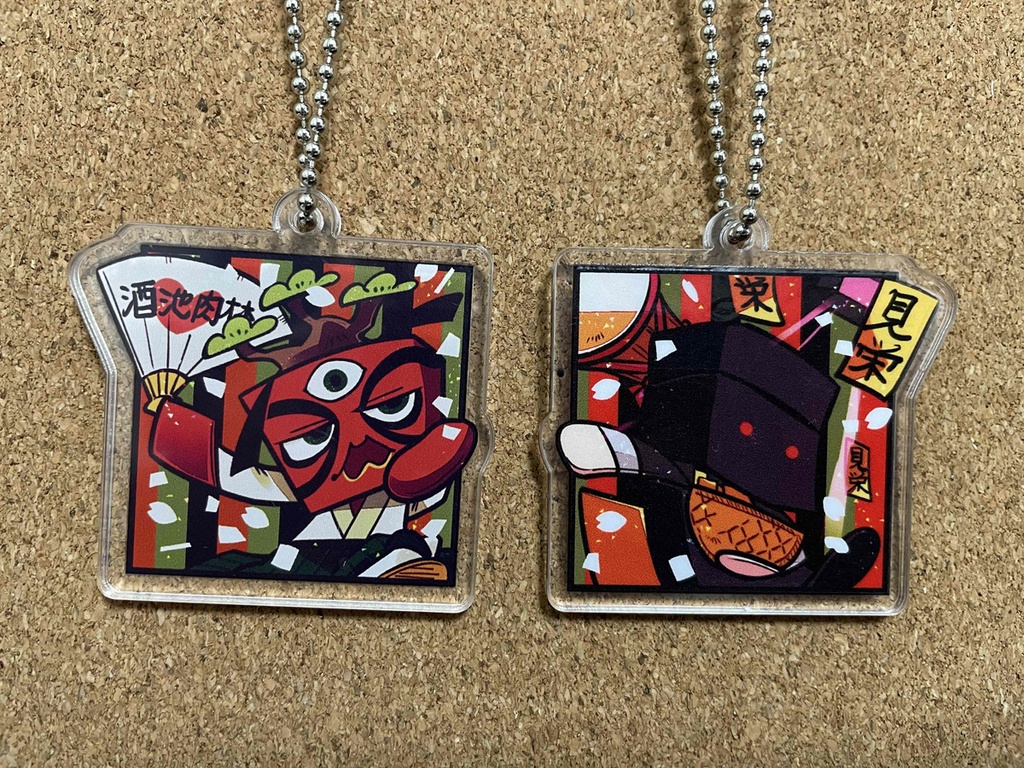 ボンサイカブキ＆黒子　両面アクリルキーホルダー