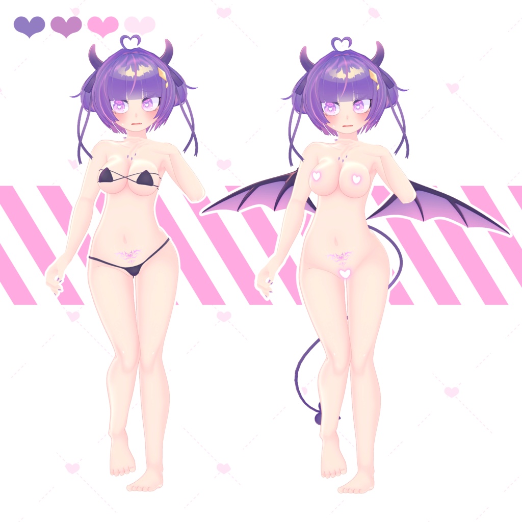 オリジナル3Dモデル「サキュバスメイドのめるる」