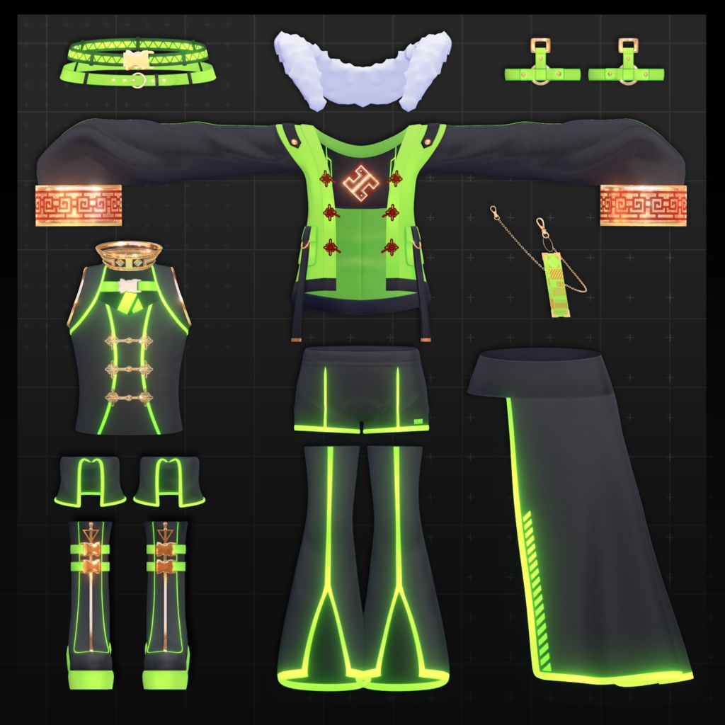 【少年アバター向け衣装】◢ 雷凰式戦装|XZ-01 ◣