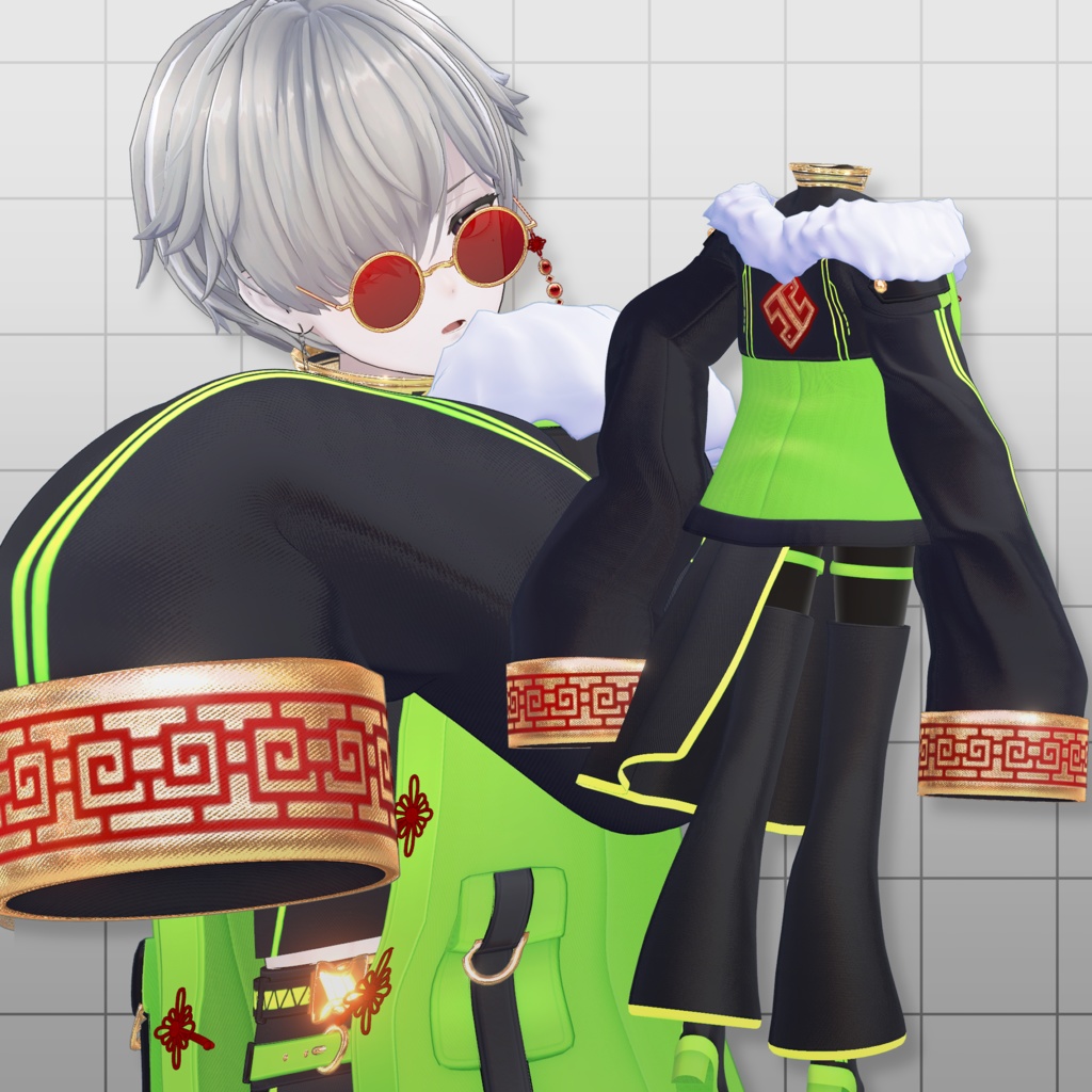 【少年アバター向け衣装】◢ 雷凰式戦装|XZ-01 ◣