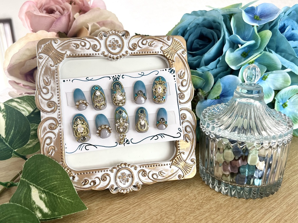 双子カラーグラデーションネイル