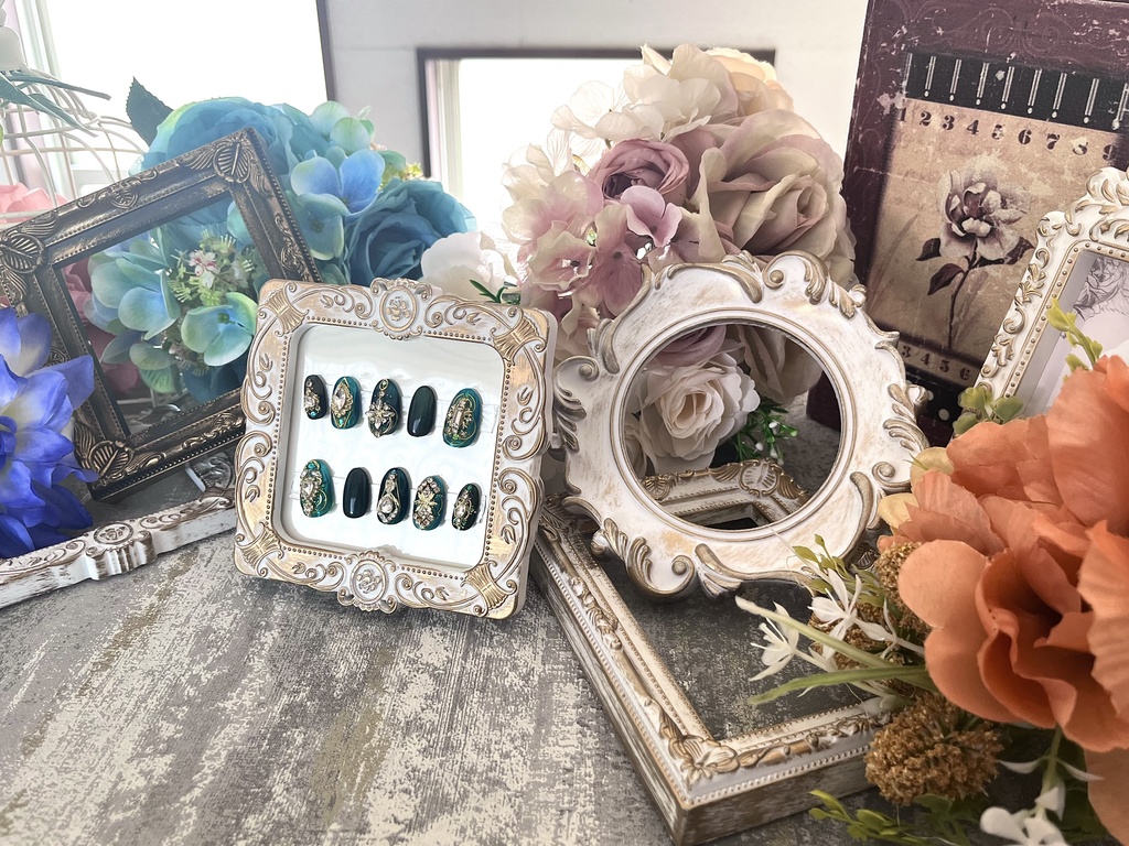 ビジューネイル＊グリーン