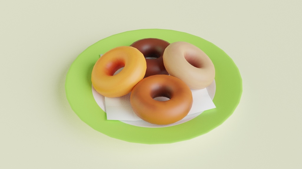 【3D素材】皿【全8色】