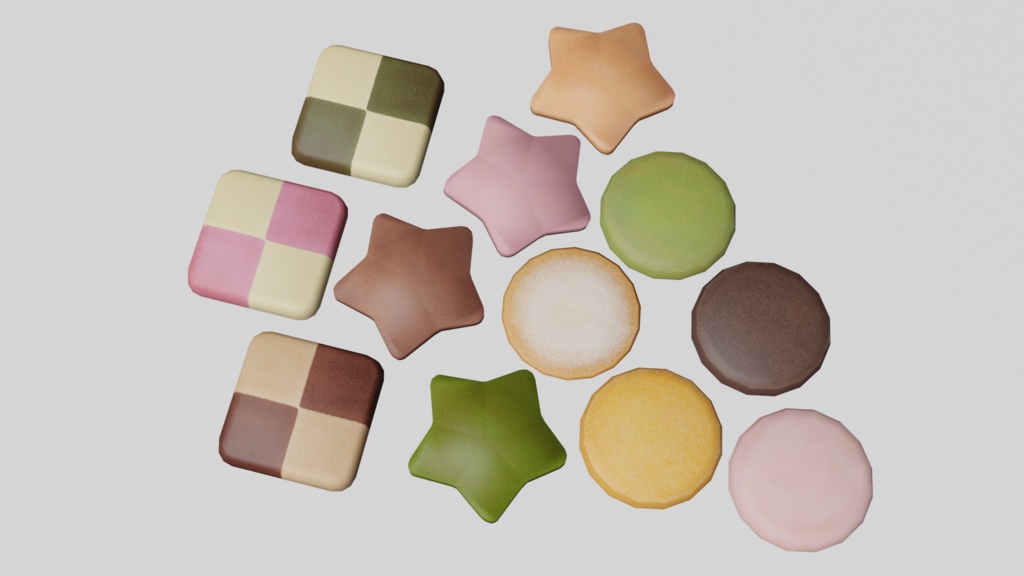 【3D素材】手作りクッキー【4種】