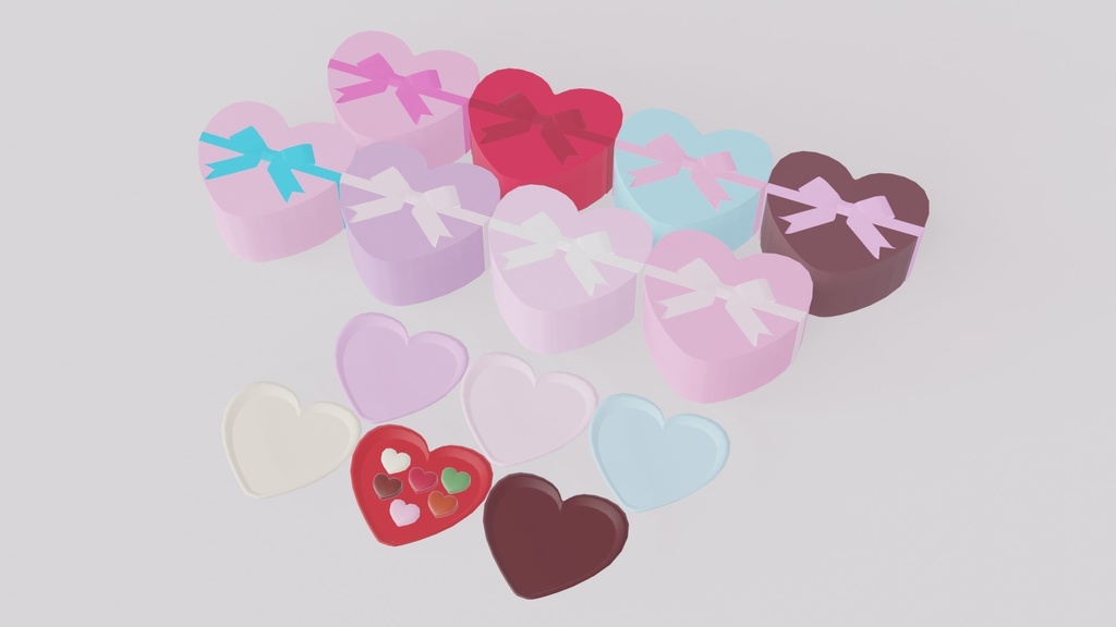 【3D素材】バレンタイン ハート型アイテム【季節もの】