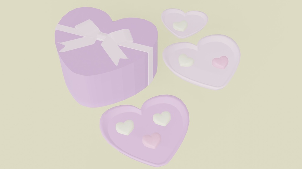 【3D素材】バレンタイン ハート型アイテム【季節もの】