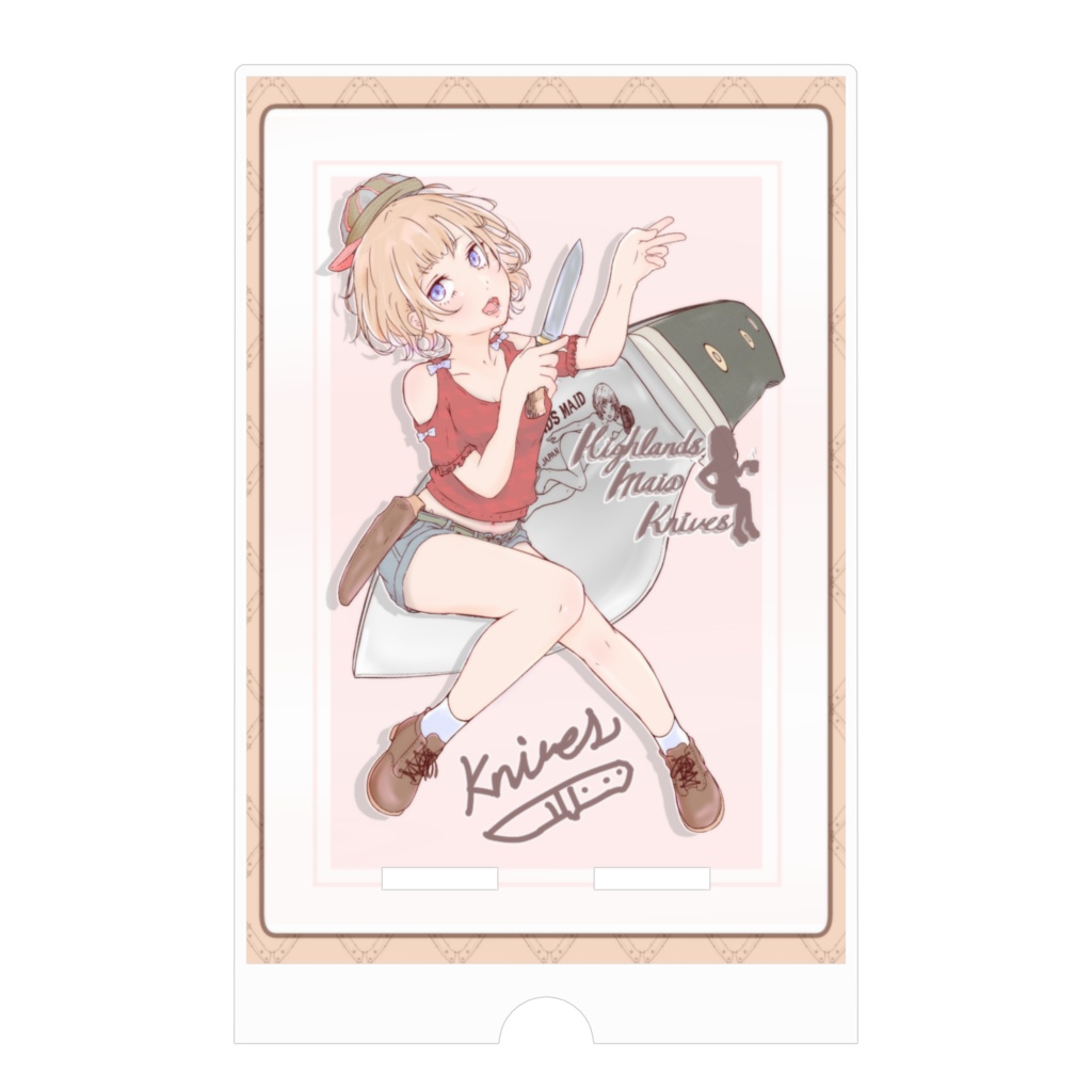 デラちゃんのアクリルスマホスタンド(兼ナイフスタンド)