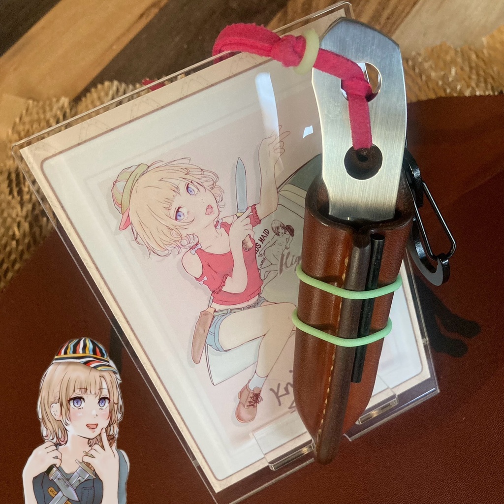 デラちゃんのアクリルスマホスタンド(兼ナイフスタンド)