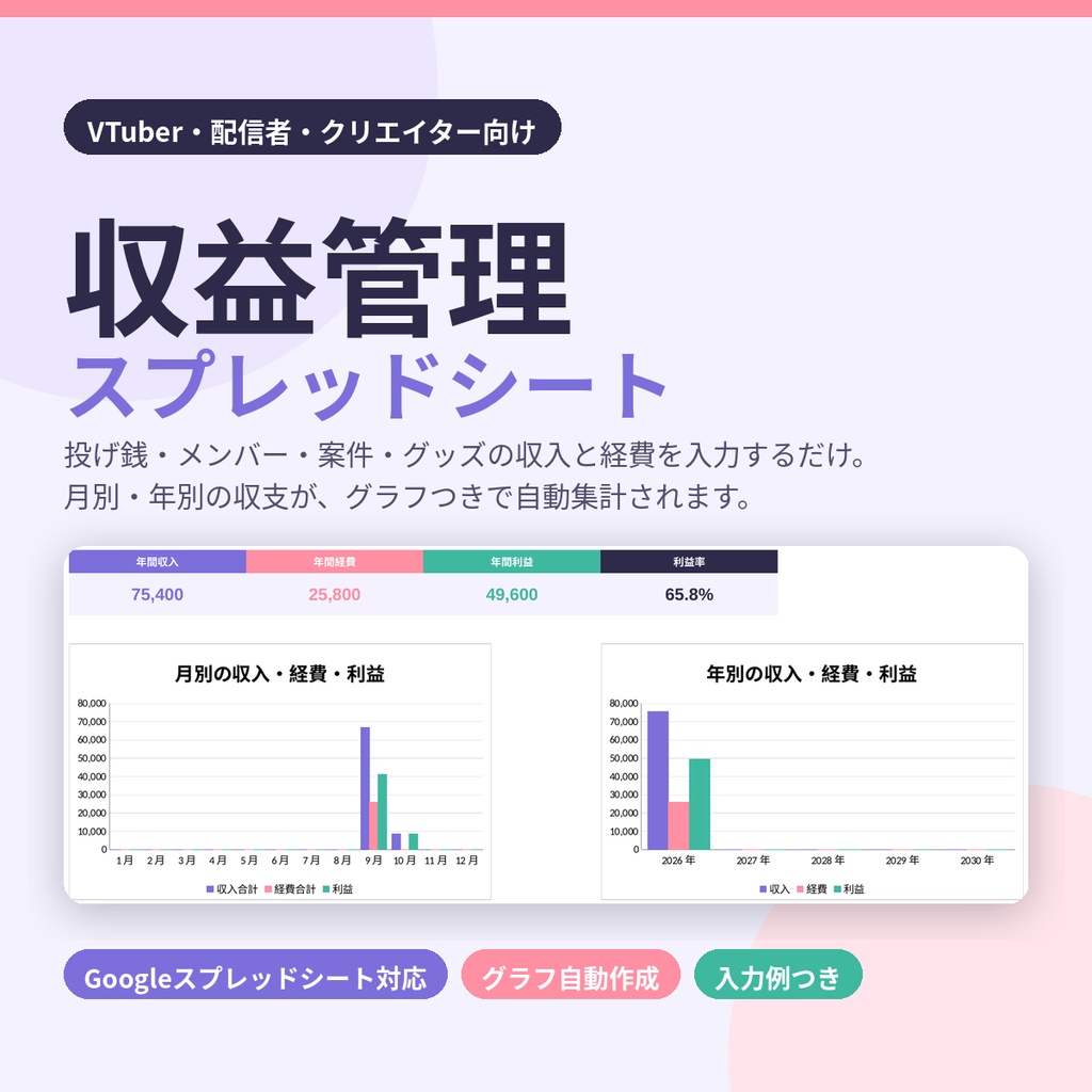 収益管理シート_配信者向け(Googleスプレッドシート)