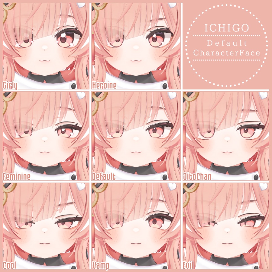 💗【FREE/無料】Ichigo32Type❥動くまばたきFaceAnimations ⌖ ݁˚