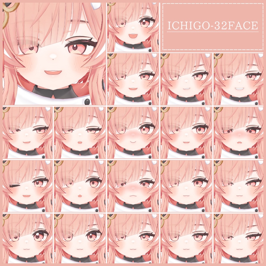 💗【FREE/無料】Ichigo32Type❥動くまばたきFaceAnimations ⌖ ݁˚