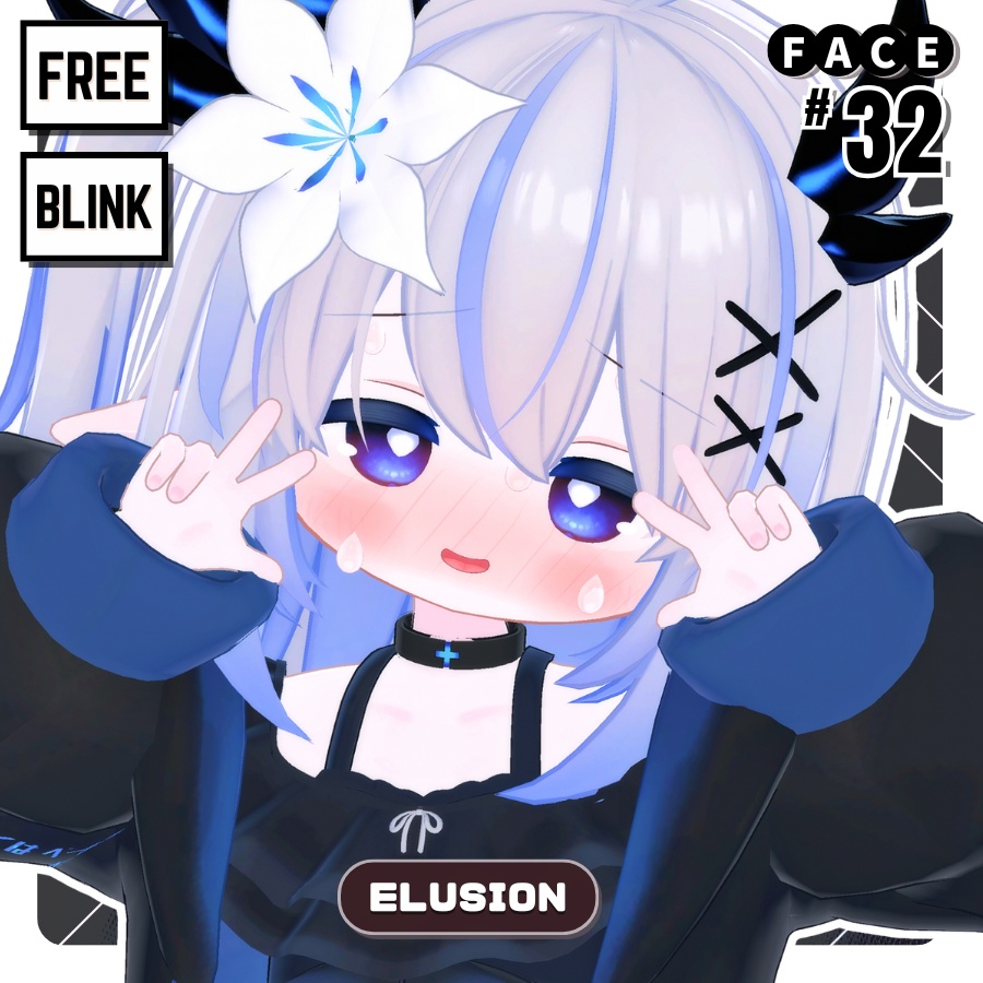 💗【FREE/無料】Elusion32Type❥動くまばたきFaceAnimations ⌖ ݁˚
