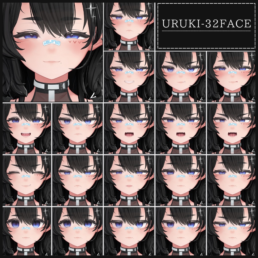 💗【FREE/無料】Uruki32Type❥動くまばたきFaceAnimations ⌖ ݁˚